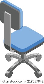 Rear isometric view of rolling chair vector