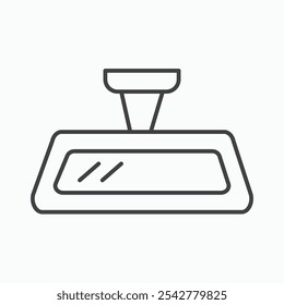 Rear mirror icon in black and white outlined stroke