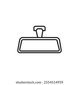 Rear mirror icon Isolated flat vector in outline