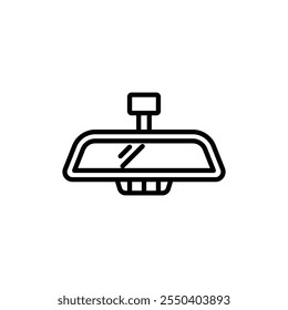 Ícone de espelho traseiro logotipo linear isolado