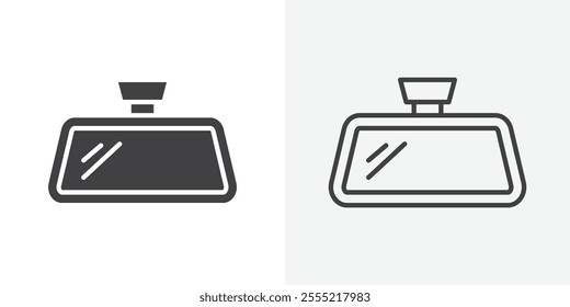 Rear mirror icon. outlined vector style.