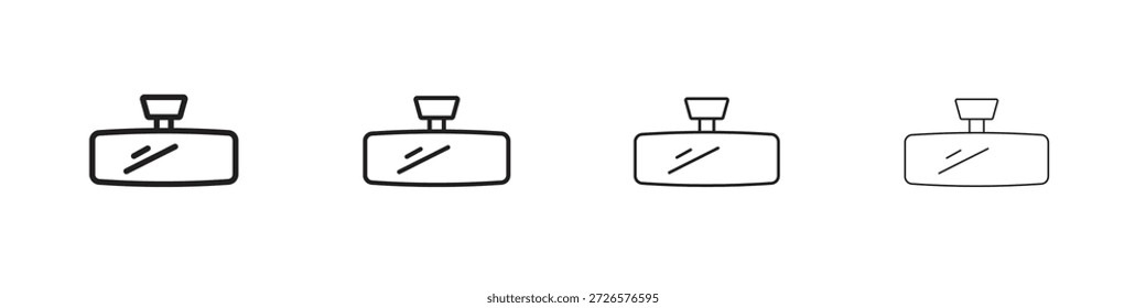 Conjunto de iconos de espejo trasero eps10. ilustración, Vector de símbolo de logotipo Plantilla de pictograma