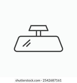 Rear mirror icon in thin black lines