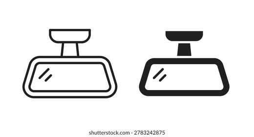 Rear mirror icon, thin line symbol, editable stroke eps 10