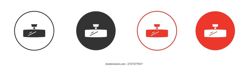 Icono del espejo trasero para ui o ux aislado en blanco para el App móvil, editable