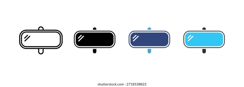 Icono del espejo retrovisor colección de Vector. Conjunto de diseño de Plantilla de logotipo de icono de espejo trasero. Ilustración vectorial