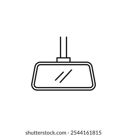 Ícone de vetor de linha fina Espelho traseiro.