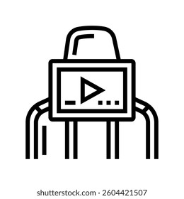 rear seat entertainment display line icon vector. rear seat entertainment display sign. isolated contour symbol black illustration