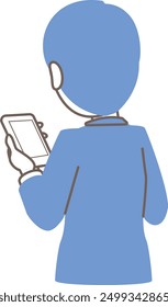 Rear view of a businessman operating a smartphone