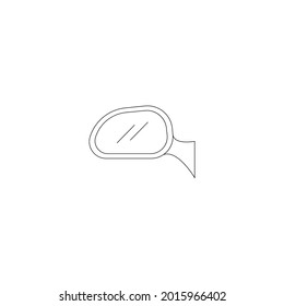 icono del retrovisor del coche de visión trasera en marco negro aislado en diseño de ilustración de fondo blanco