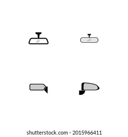 rear view car mirror icon in black frame isolated on white background illustration design
