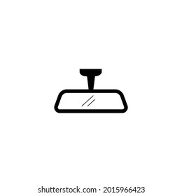 rear view car mirror icon in black frame isolated on white background illustration design