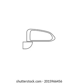 rear view car mirror icon in black frame isolated on white background illustration design