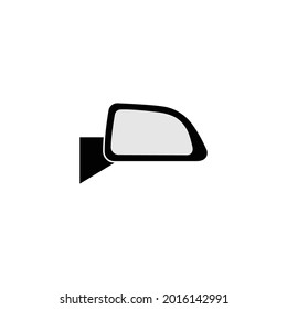 rear view car mirror icon in black frame isolated on white background illustration design
