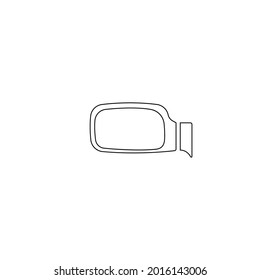 rear view car mirror icon in black frame isolated on white background illustration design