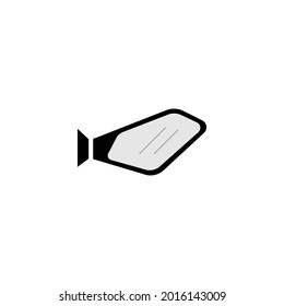 rear view car mirror icon in black frame isolated on white background illustration design