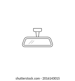 icono del retrovisor del coche de visión trasera en marco negro aislado en diseño de ilustración de fondo blanco