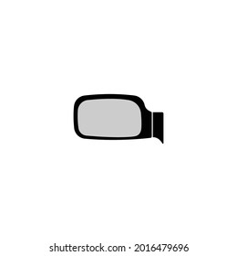 rear view car mirror icon in black frame isolated on white background illustration design