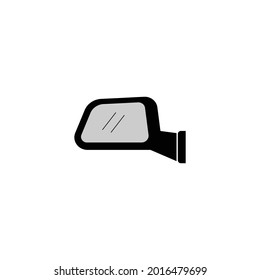 rear view car mirror icon in black frame isolated on white background illustration design
