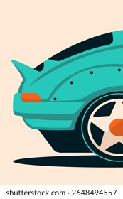 Rear view car vector illustration