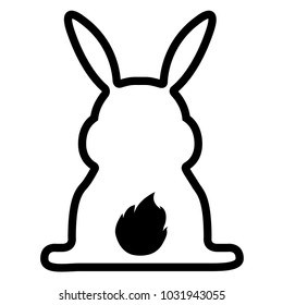 Rear view of a cute rabbit