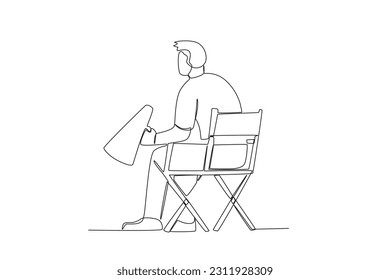 Rear view of a director. Director one-line drawing
