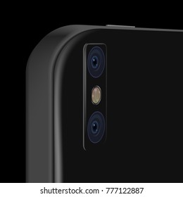 Rear view dual camera. Mobile phone camera illustration