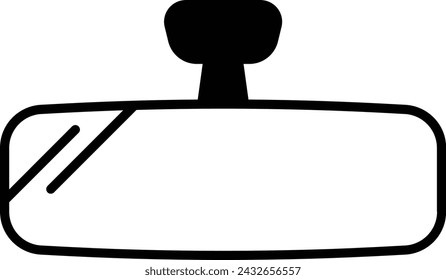 Rear view mirror glyph and line vector illustration