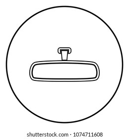 Rear view mirror icon black color