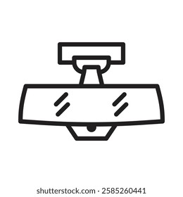 Rear View mirror Icon Isolated flat vector in outline