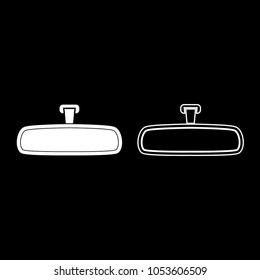 Rear view mirror icon set white color