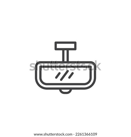 Rear view mirror line icon. linear style sign for mobile concept and web design. Driver car mirror outline vector icon. Symbol, logo illustration. Vector graphics