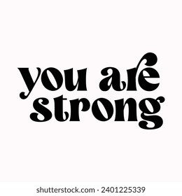 Rear View Mirror with motivational quotes illustration, You are strong svg