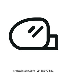 Rear view mirror UI icon, car rearview mirror minimal line vector symbol