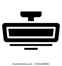 Rear view mirror. Vector glyph icon of a car or automobile, symbolizing a machine for driving. It is presented in a glyph style, suitable for mobile concepts and web design