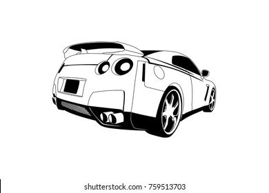 Rear view of sports car