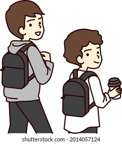 442 Two boys walking to school Stock Vectors, Images & Vector Art ...