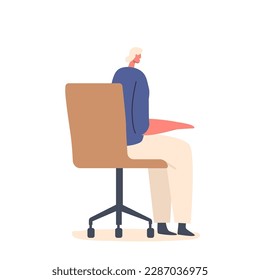 Rear View Of Woman Sitting On Chair, Gazing Out Isolated on White Background. Image Is Perfect For Promoting Education