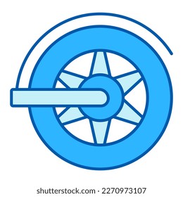 Rear wheel of electric scooter - icon, illustration on white background, color style