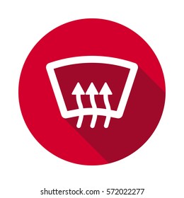Rear window defrost dashboard flat icon