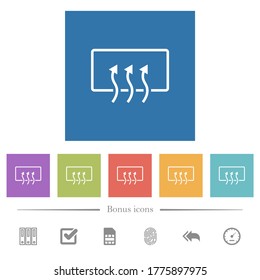 Rear window defrost flat white icons in square backgrounds. 6 bonus icons included.
