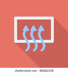 Rear window defrost icon. Flat vector related icon with long shadow for web and mobile applications. It can be used as - logo, pictogram, icon, infographic element. Vector Illustration. 