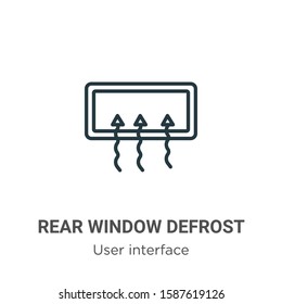 Rear window defrost outline vector icon. Thin line black rear window defrost icon, flat vector simple element illustration from editable user interface concept isolated on white background