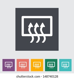 Rear window defrost. Single flat icon. Vector illustration..