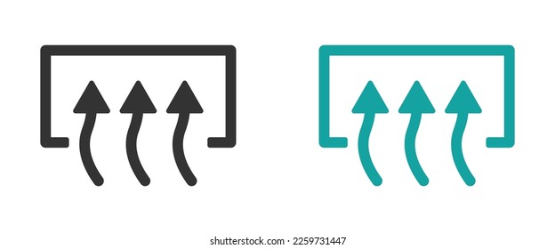 Conjunto de iconos vectoriales de desactivación de la ventana trasera 