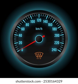 Luz de advertencia de descongelación de la luna trasera en el salpicadero del coche. Ilustración vectorial. 