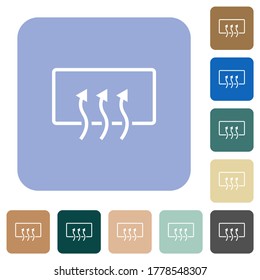 Rear window defrost white flat icons on color rounded square backgrounds