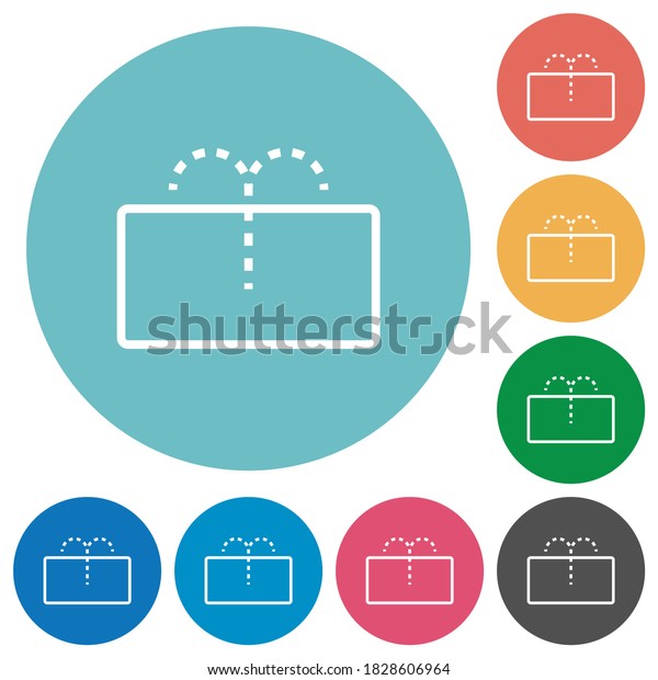 Rear window washer flat white icons on round
color backgrounds