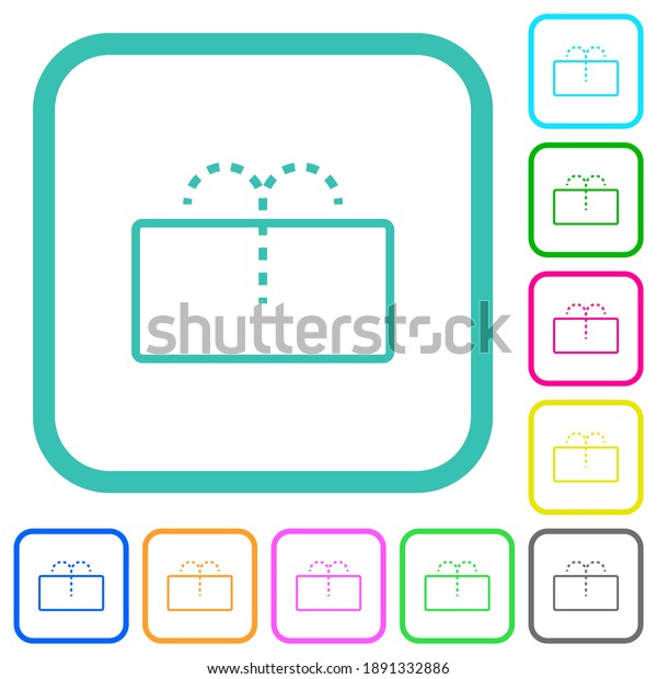 Rear window washer vivid colored flat icons in\
curved borders on white\
background