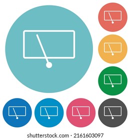 Rear window wiper flat white icons on round color backgrounds